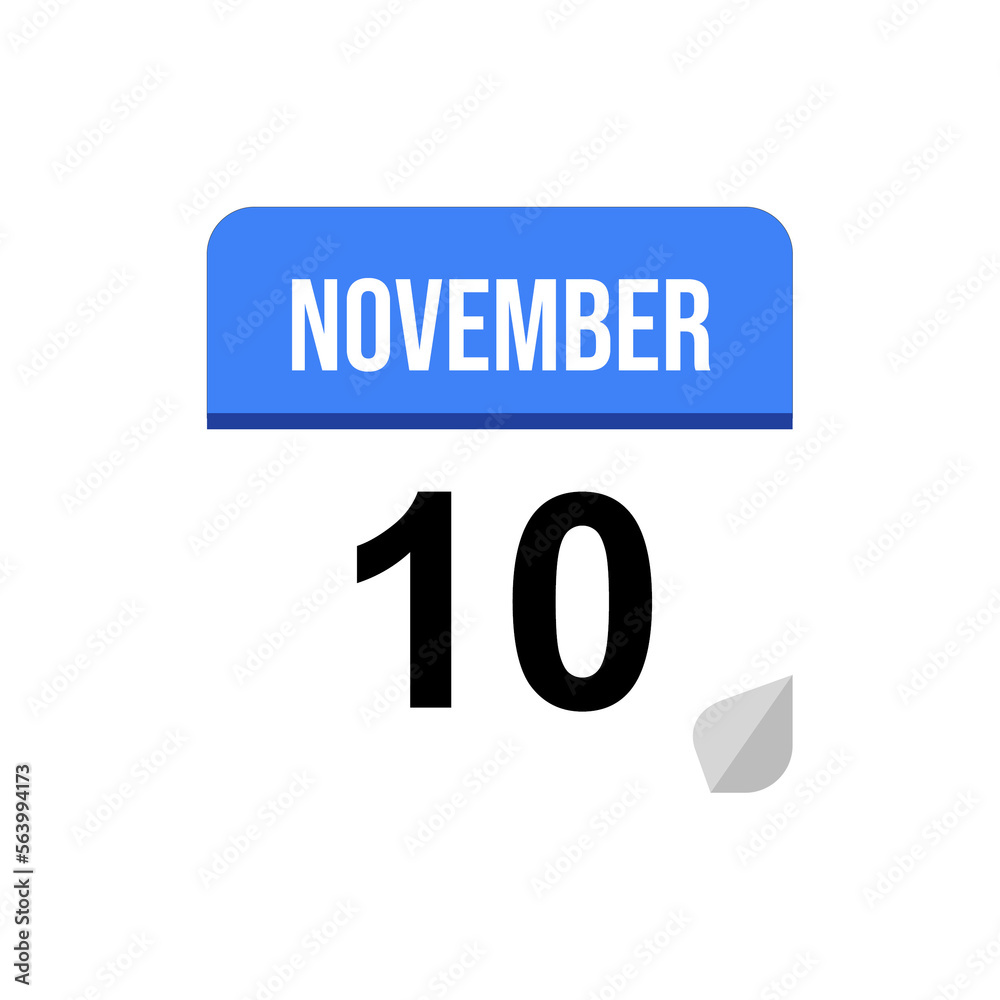 10 November, Calendar date icon, Event date icon 10 November, Calendar date icon, Event date icon