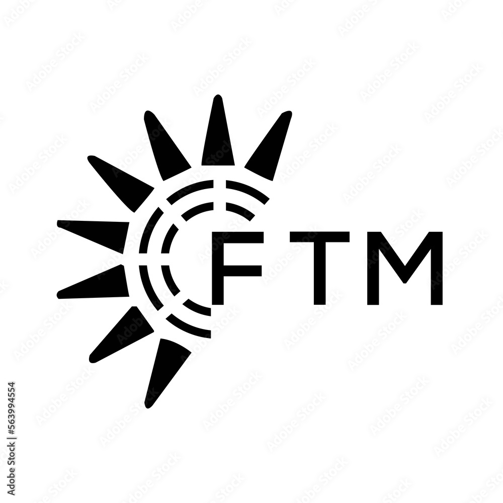 FTM letter logo. FTM image on white background and black letter. FTM