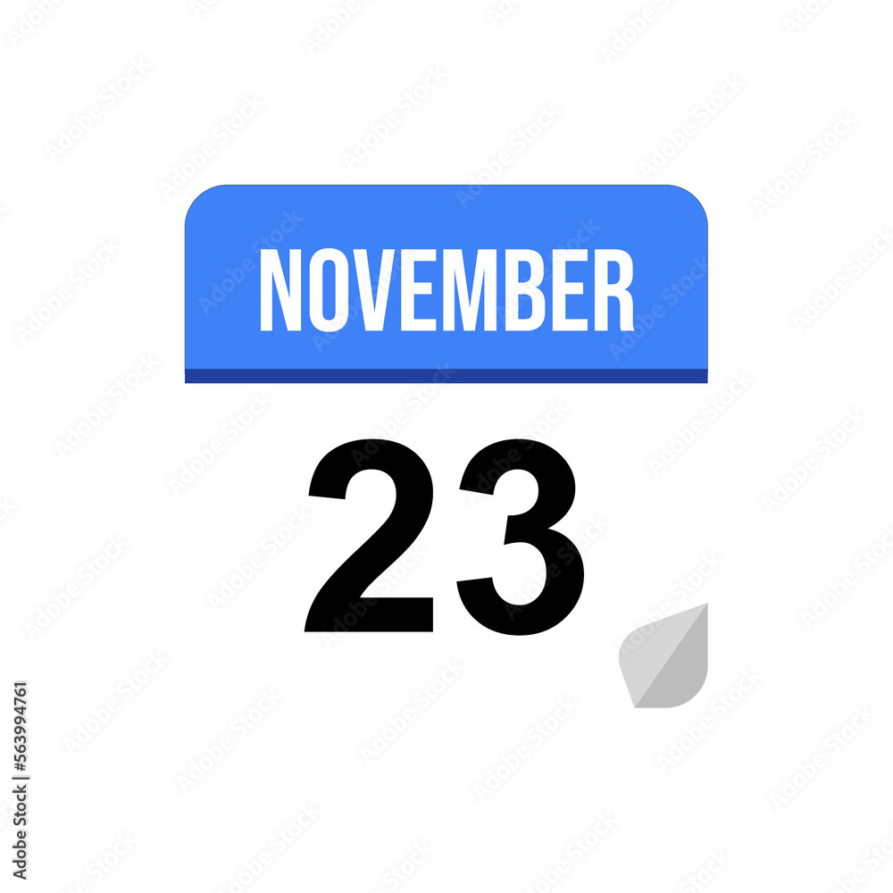 23 November, Calendar date icon, Event date icon 23 November, Calendar date icon, Event date icon
