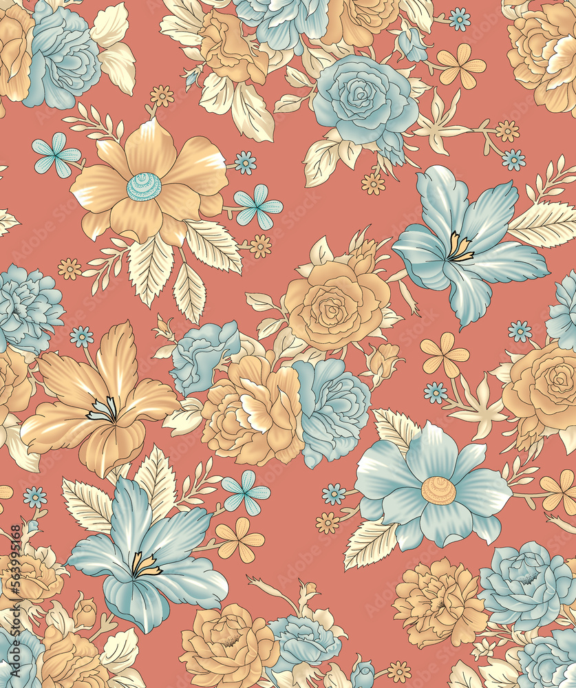 seamless floral design , seamless flower allover design pattern