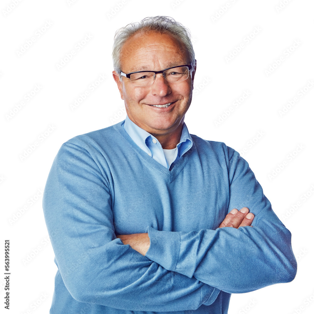Portrait, senior man and arms crossed with smile, leadership or citizen isolated on white studio background. Face, elderly male or mature gentleman with happiness, retirement or confident on backdrop Portrait, senior man and arms crossed with smile, leadership or citizen isolated on white studio background. Face, elderly male or mature gentleman with happiness, retirement or confident on backdrop
