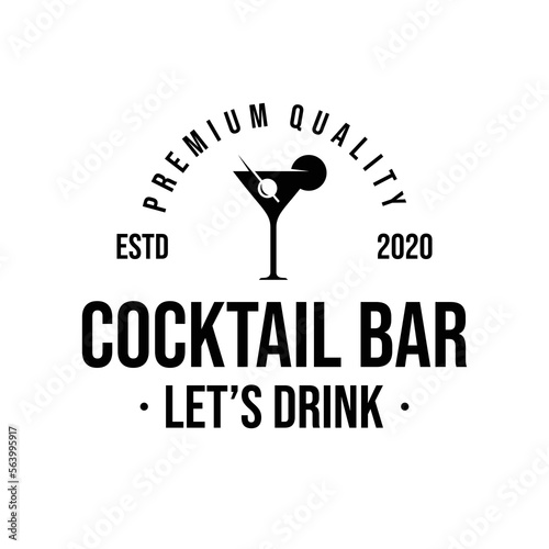 Cocktail Logo Design Template Inspiration, Vector Illustration.