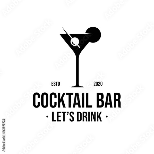 Cocktail Logo Design Template Inspiration, Vector Illustration.