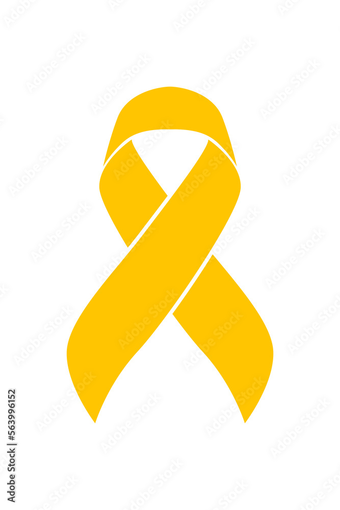Vector graphic of appendix cancer ribbon on white background.Amber