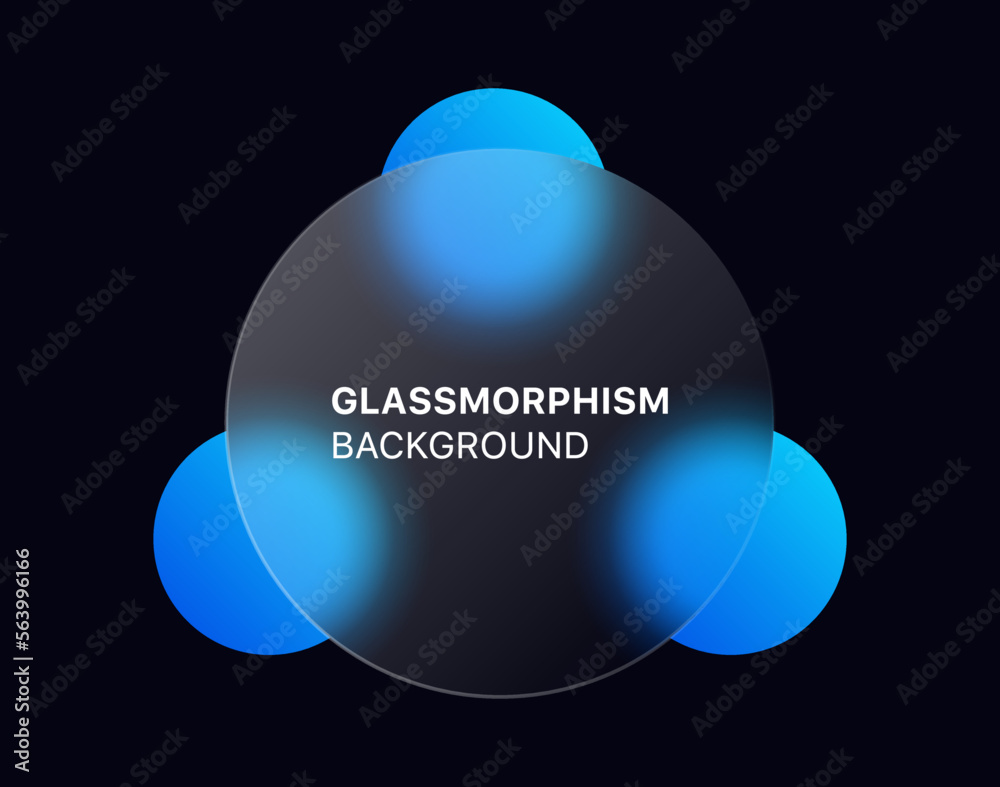 glassmorphism background banner with transparent glass frame template . Realistic Frosted glass morphism effect with blurred abstract gradient blue circle shapes. Vector illustration glassmorphism background banner with transparent glass frame template . Realistic Frosted glass morphism effect with blurred abstract gradient blue circle shapes. Vector illustration