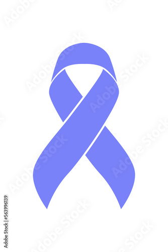 Vector graphic of stomach cancer ribbon on white background. Periwinkle color awareness ribbon for stomach cancer support symbol. vector eps10.