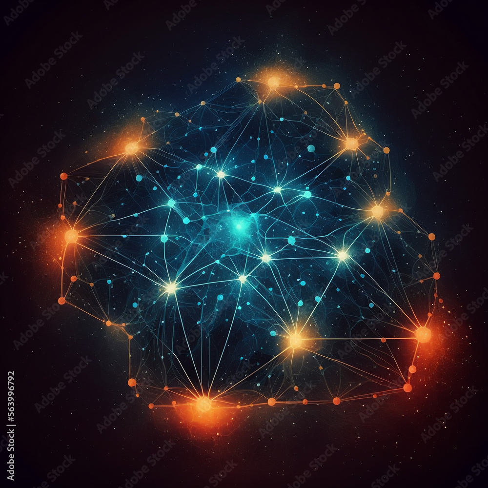 Obraz premium Universe network stars earth/moon futuristic images