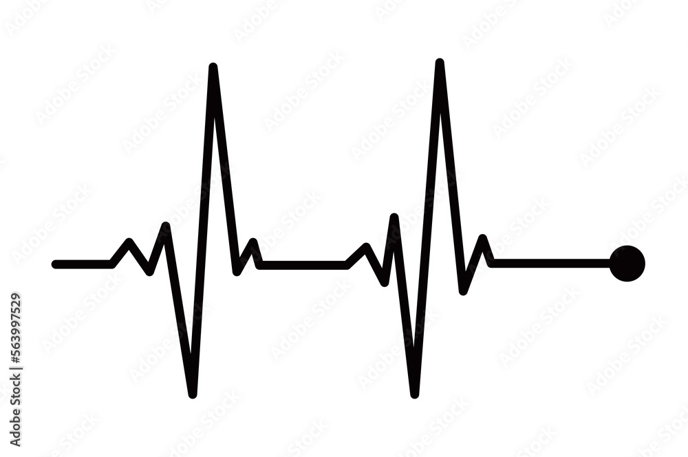 Heartbeat sign on transparent background