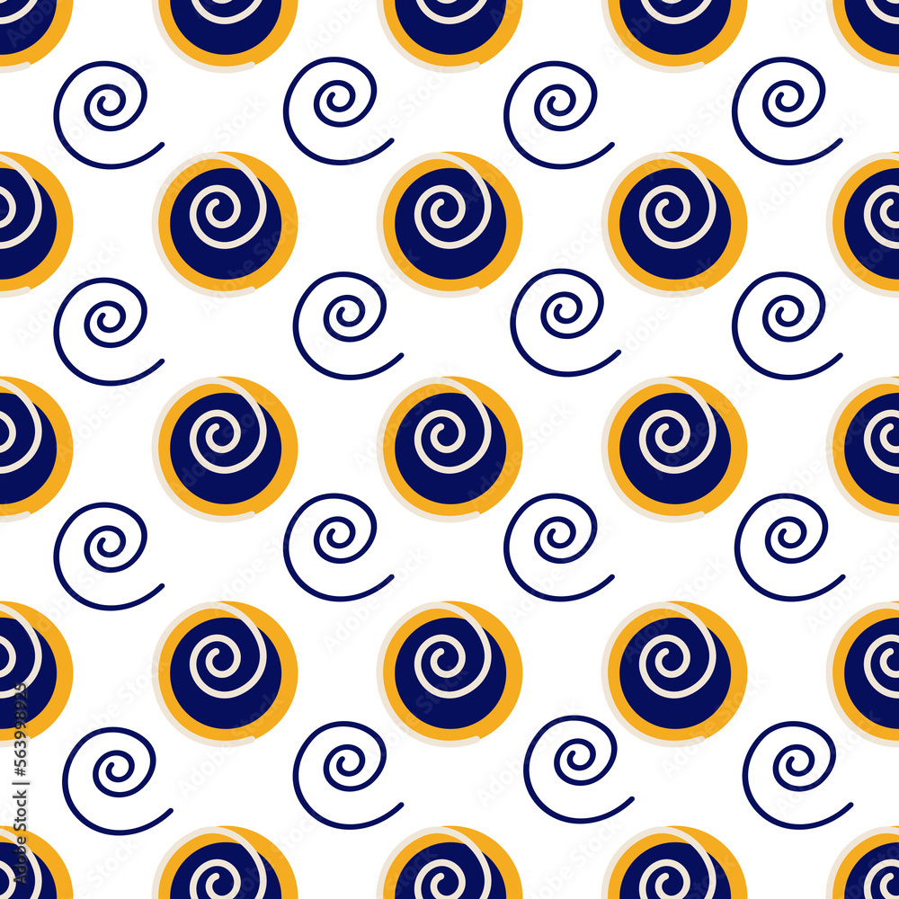 Abstract background of circles and a curl Abstract background of circles and a curl