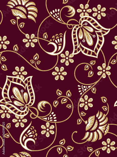seamless Geometrical Golden Foil Design with background