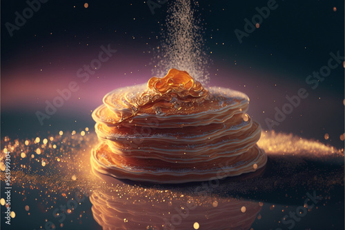 Pancake with gritter background photo