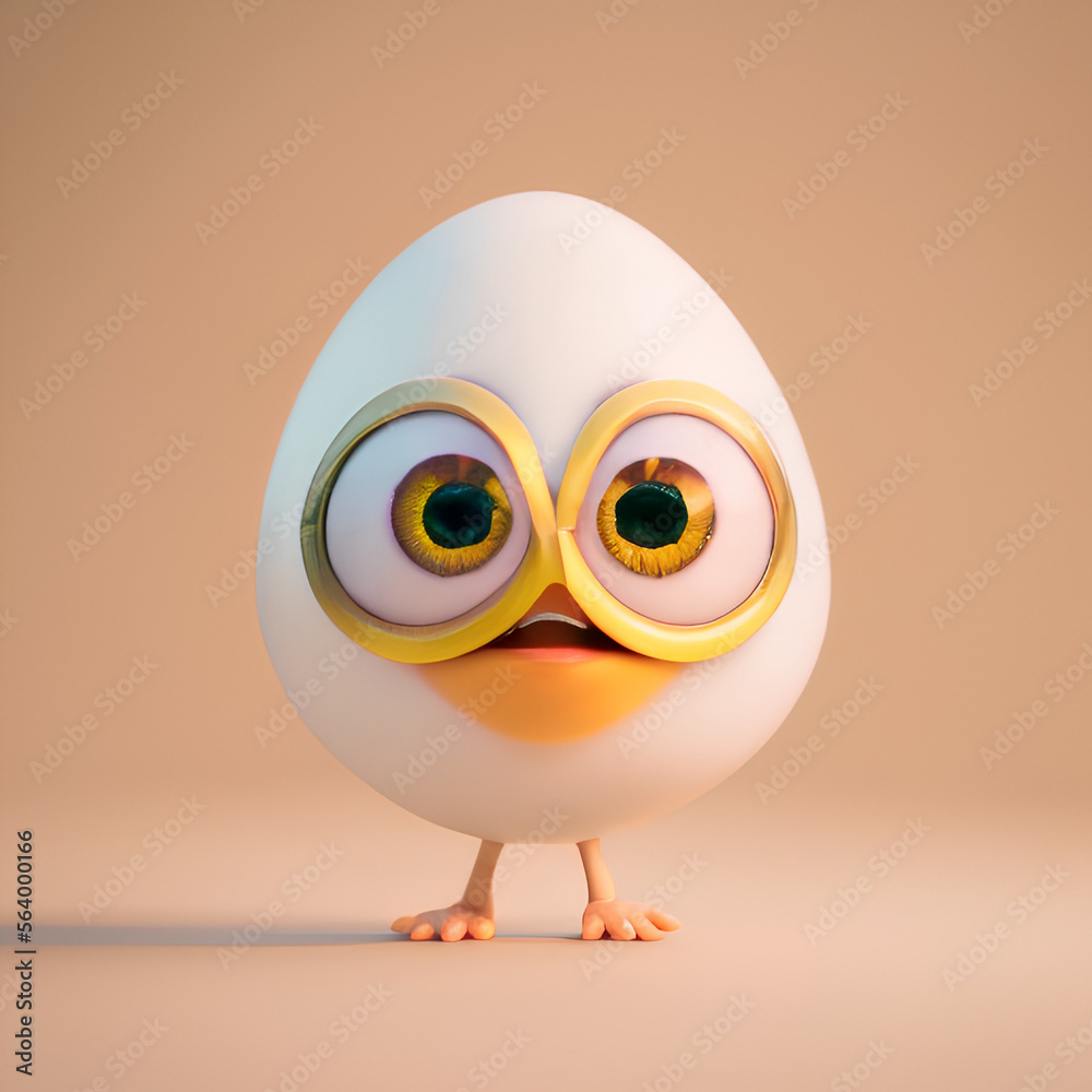 Fototapeta premium yellow big eyed egg