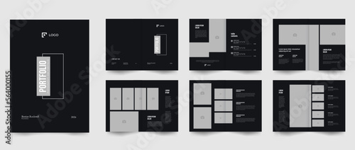 black photography portfolio design template 