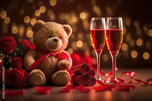 Beautiful Realistic High Quality valentine's day background illustration. Generative AI