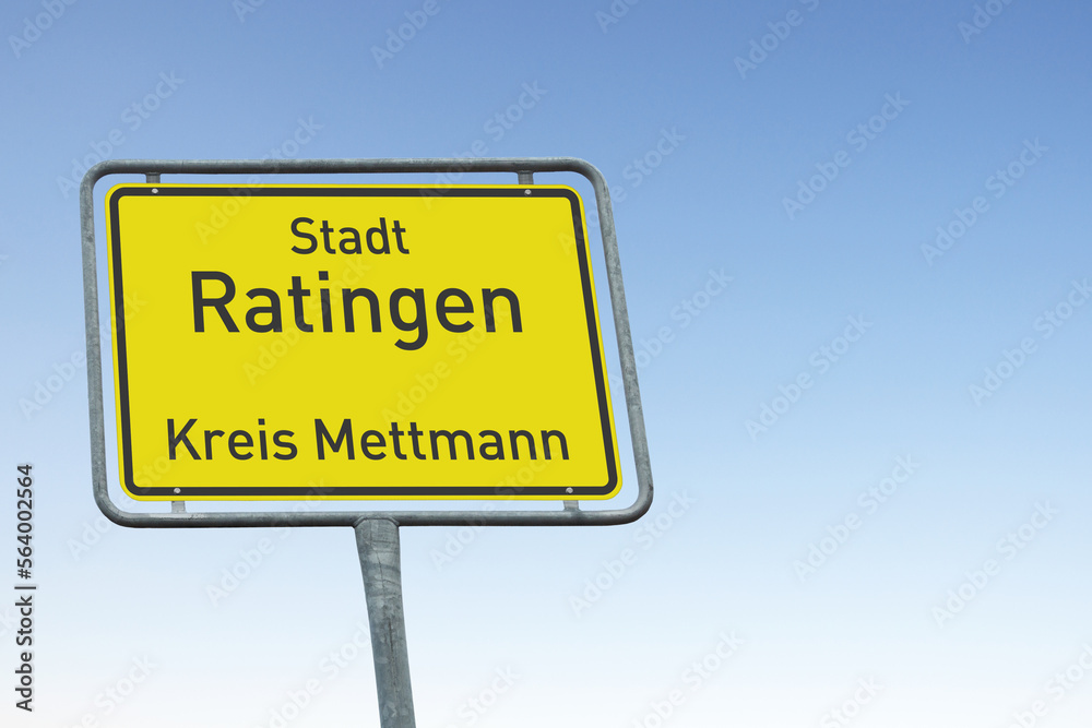 Ortstafel, Stadt Ratingen, Kreis Mettmann, (Symbolbild) Ortstafel, Stadt Ratingen, Kreis Mettmann, (Symbolbild)