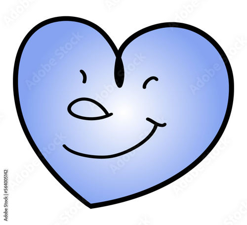 Love Concepts, Illustration Happy Heart Icon & Symbol with Facial Emotion.