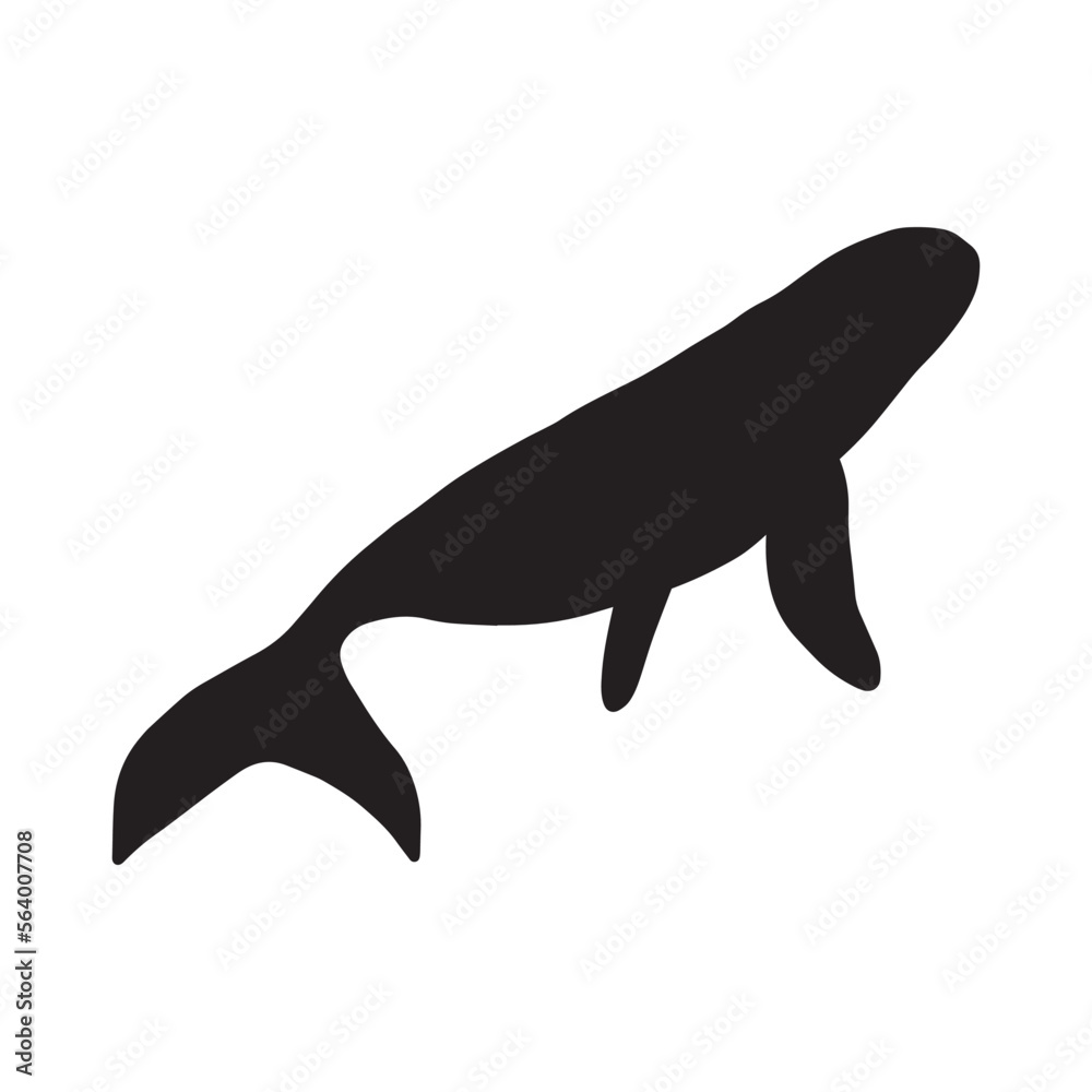 Whale, black silhouette ocean animal. Sealife in Scandinavian style on a white background. Great for poster, card, apparel print. Vector illustration Whale, black silhouette ocean animal. Sealife in Scandinavian style on a white background. Great for poster, card, apparel print. Vector illustration
