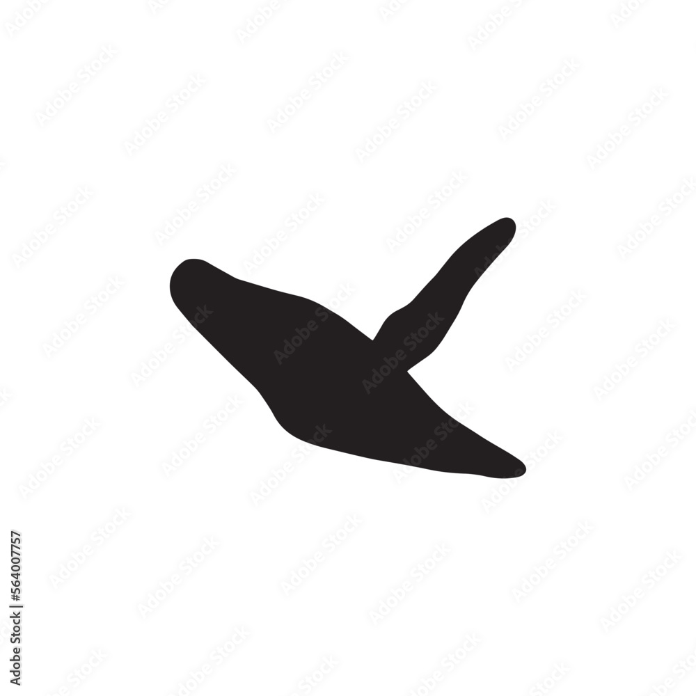 Whale, black silhouette ocean animal. Sealife in Scandinavian style on a white background. Great for poster, card, apparel print. Vector illustration