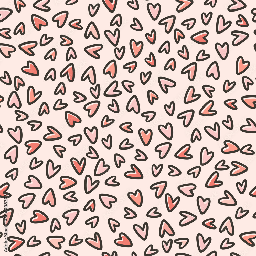 Valentine's Day Retro Vintage Heart Seamless Pattern