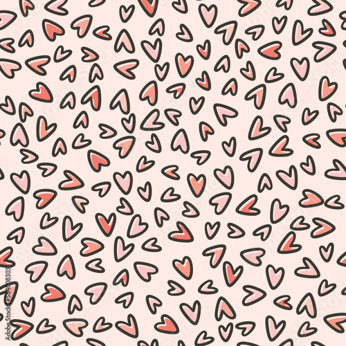 Valentine s Day Retro Vintage Heart Seamless Pattern