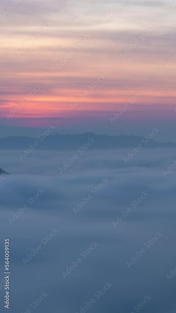 Amazing time lapse of the natural fog flowing over the mountains in the morning Amazing time lapse of the natural fog flowing over the mountains in the morning