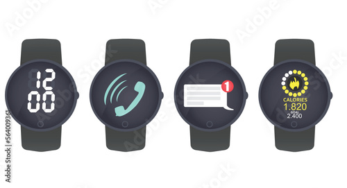 Smart hand watch. vector illustration