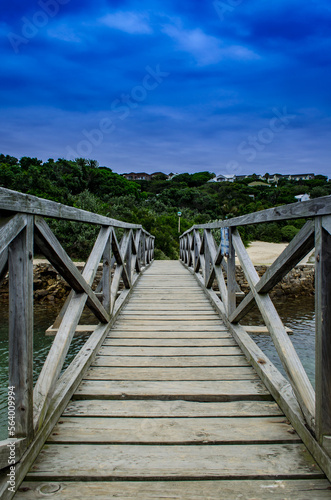 wooden bridge over the river, moody  © RavenJade