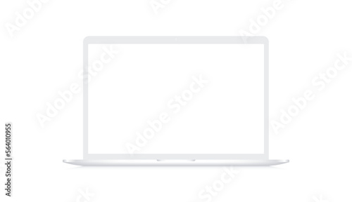 White laptop mockup. Front view. Vector EPS 10