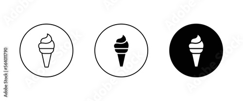Ice cream icon isolated on background. Dessert icecream icon symbol logo illustration,editable stroke, flat design style isolated on white