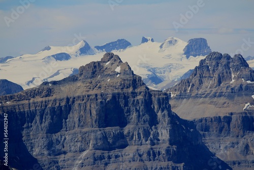 View towards Lyells Icefield at the summit of mount Noys photo