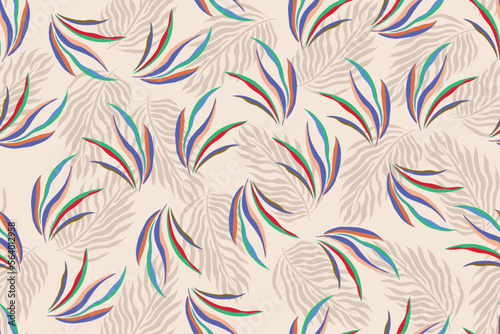 COLOURFUL SEAMLESS LEAF PATTERN WITH SHADED BACKGROUND IN EDITABLE FILE