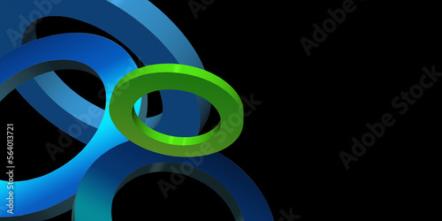 Background 3d circles flying transparent geometric element style blue gradient color