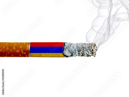 Armenia country smoking addiction creative design. Tobacco Industry concept. A healthy lifestyle is becoming more popular.