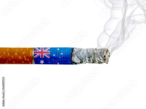 Australia country smoking addiction creative design. Tobacco Industry concept. A healthy lifestyle is becoming more popular.