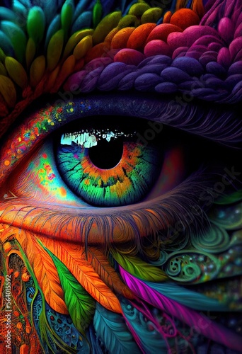 A Psychedelic Exploration of the Human Eye. Generative ai