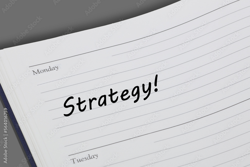 Strategy reminder message in an open diary