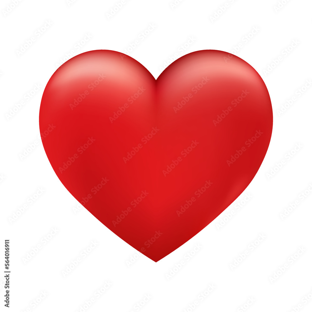 Volumetric shiny red heart icon for St. Valentines Day Volumetric shiny red heart icon for St. Valentines Day