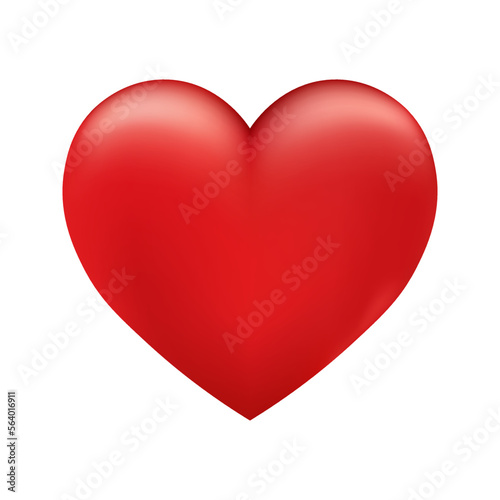 Volumetric shiny red heart icon for St. Valentines Day