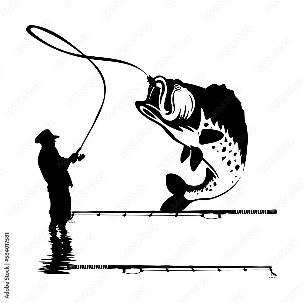 Fisherman catching fish SVG, fishing svg, fish hook svg png, fishing