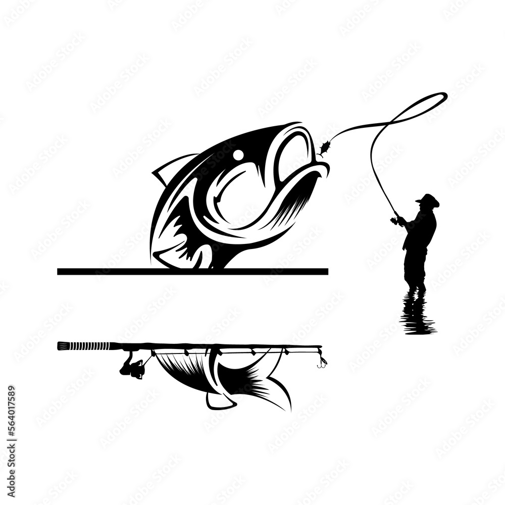 Fisherman catching fish SVG, fishing svg, fish hook svg png, fishing