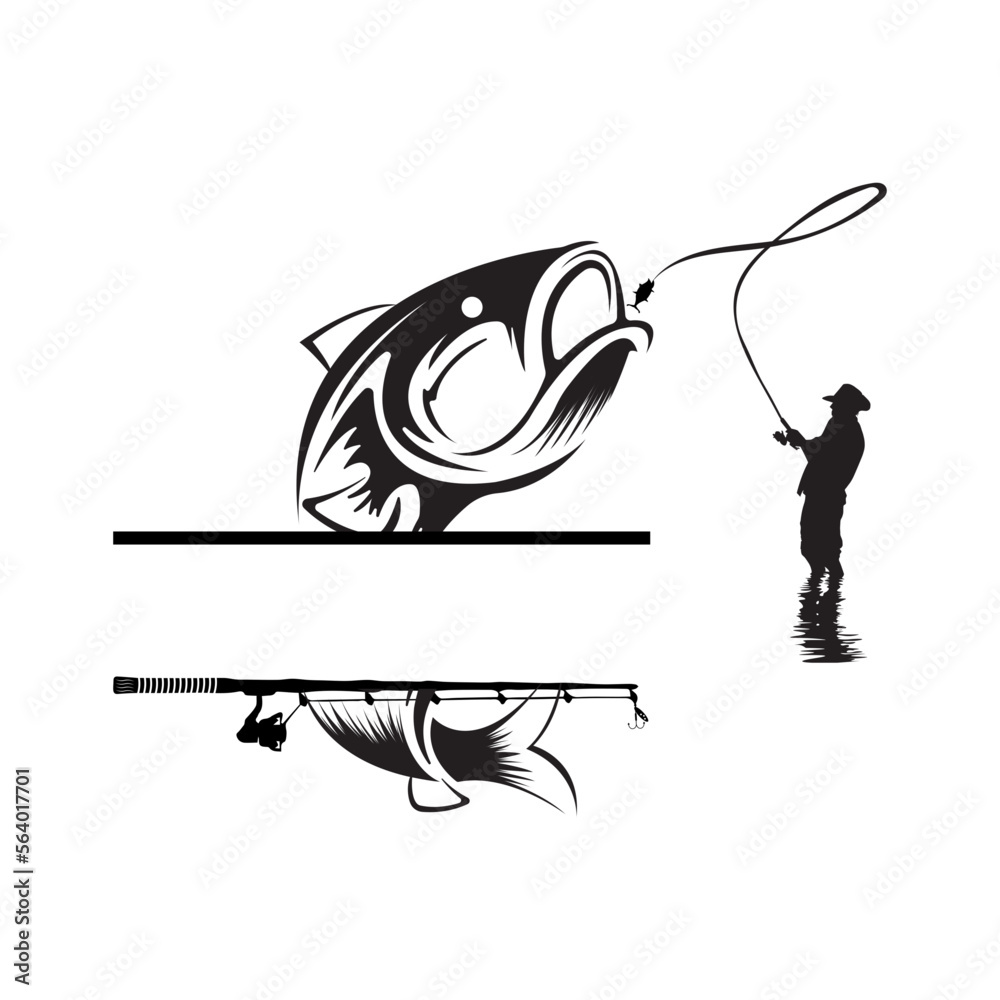 Fisherman catching fish SVG, fishing svg, fish hook svg png, fishing ...