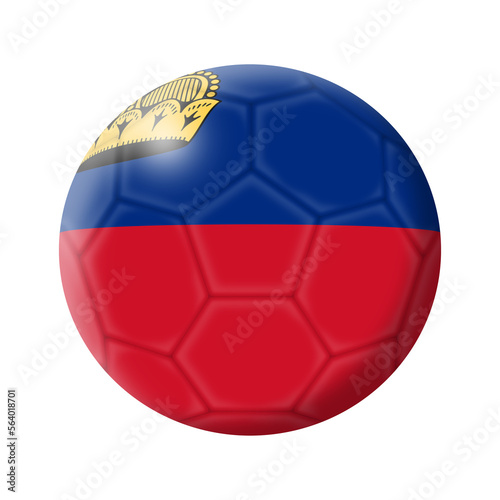 Leichtenstein soccer ball football 3d illustration with clipping path
