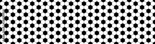 Obraz na płótnie Seamless pattern of soccer, football. Sport texture of ball with black and white hexagons. Abstract sport game illustration background w salonie