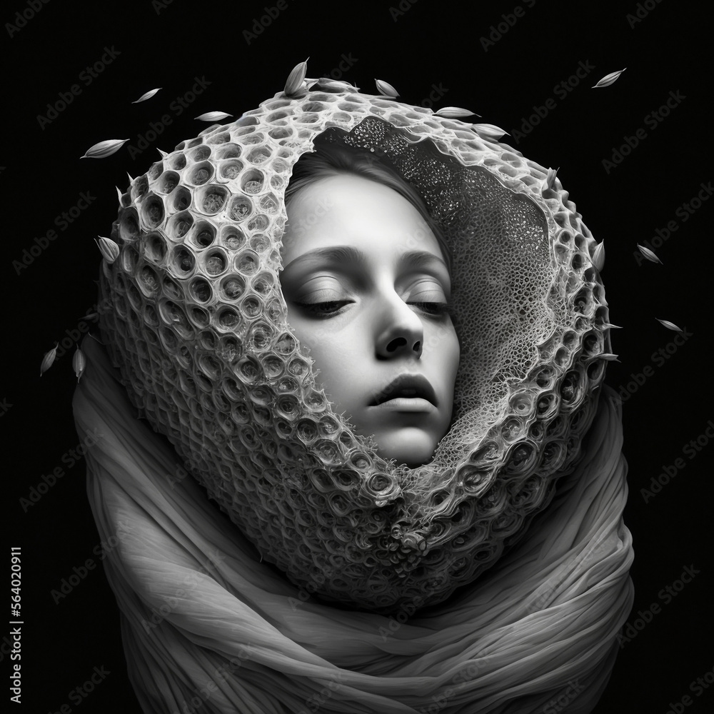 woman hiding in a cocoon