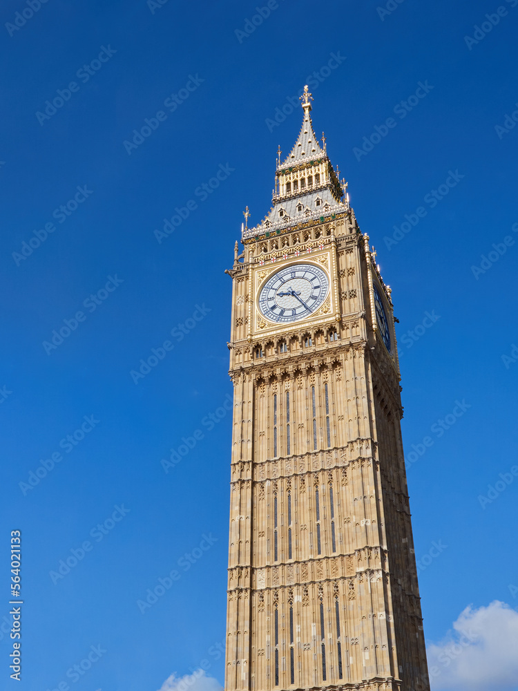 Elizabeth Tower, also known as Big Ben, is the clock tower of the Houses of Parliament. It is a symbol of the city. Westminster, London, United Kingdom