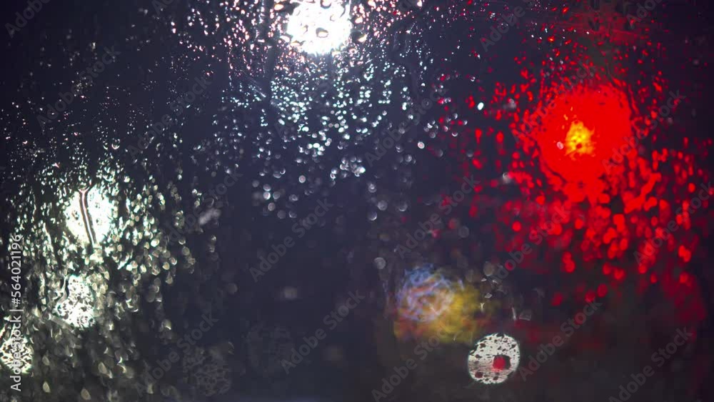 Swaying image with photographic bokeh effect. Red light.