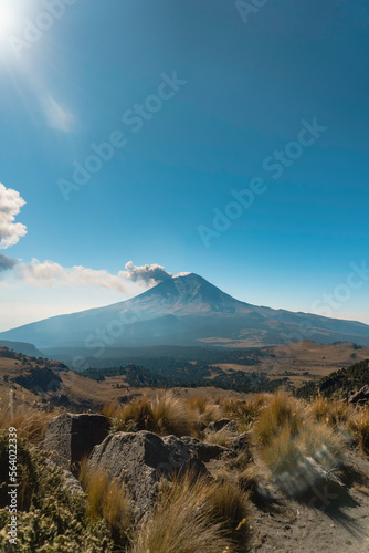 landscape view, Popocatepetl volcano, Mexico