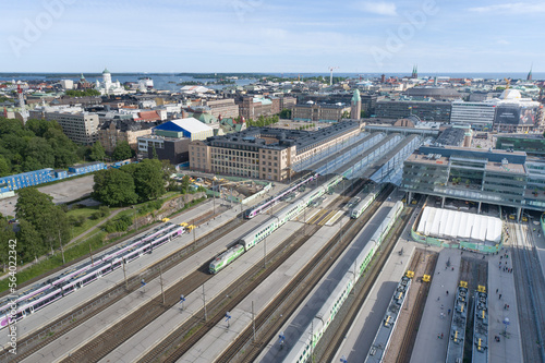 Helsinki Train Station, Finland. Drone Point of View. © Mindaugas Dulinskas
