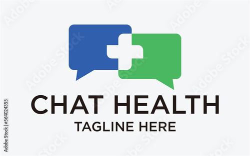 logo chat with medical concept template
