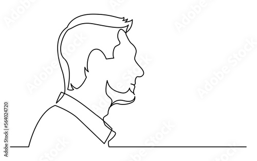 continuous line drawing vector illustration with FULLY EDITABLE STROKE of goatie man photo